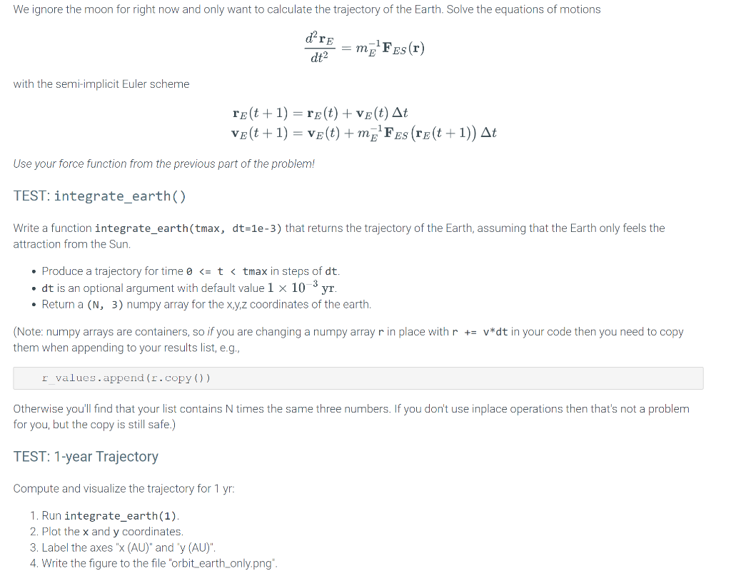 In python please We ignore the moon for right now and only