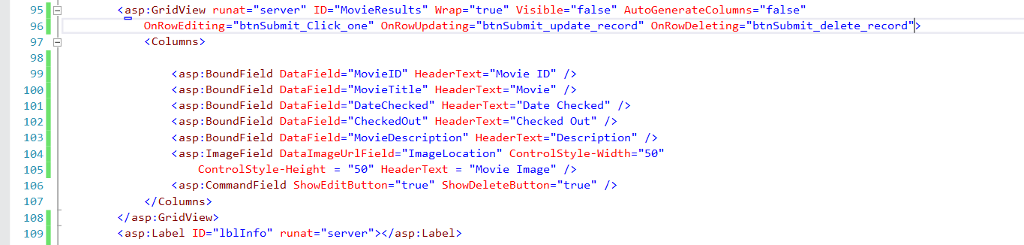 ASP Gridview Update and Delete button not working. Hi there, I am