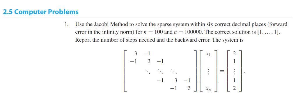 for the SOR algorithm. Test the program using the example in computer