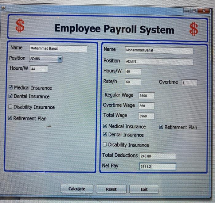 that shall solve the following problem: A Small supermarket employs workers who