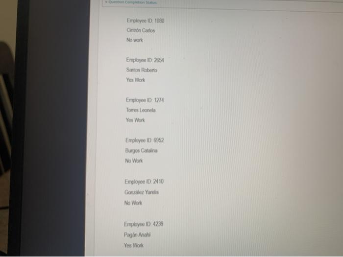 in Access with the information studied in the module 2. This part