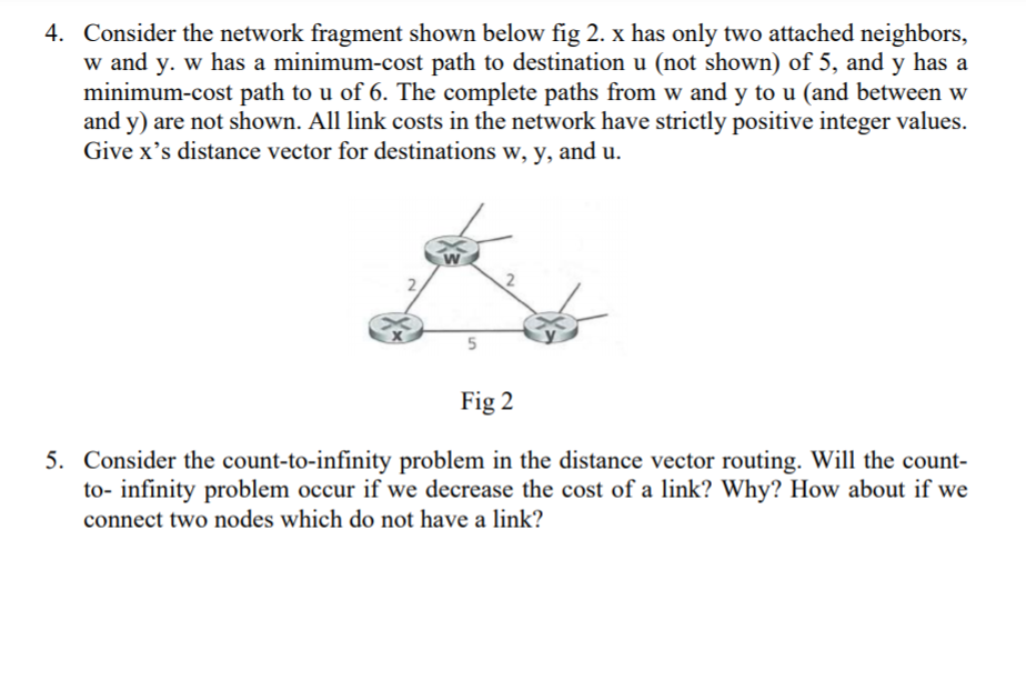 Computer network 4. Consider the network fragment shown below fig 2.