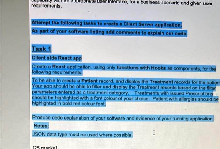  Attempt the following tasks to create a Client Server application. As