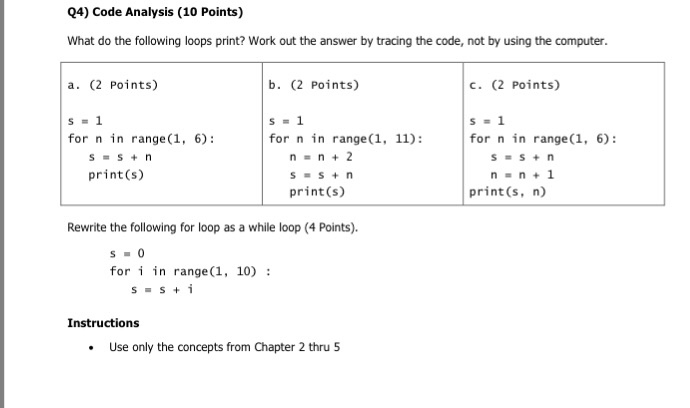  Python What do the following loops print? Work out the answer