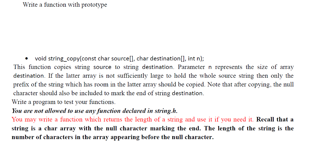  Writing a function in C to copy from string source to