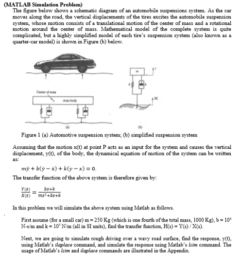  ( MATLAB Simulation Problem) The figure below shows a schematic diagram