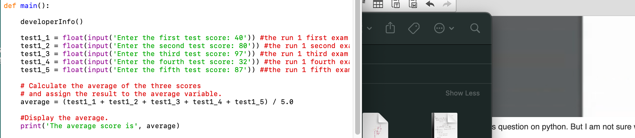 on python. But I am not sure where I got wrong. And