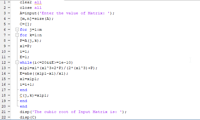  clear all close all A=input ('Enter [m, n]-size (A) C= [