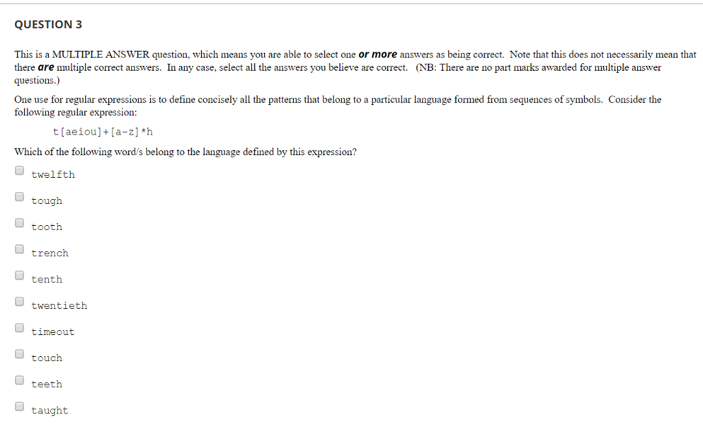 Just need correct Answer(s) QUESTION 3 This is a MULTIPLE ANSWER