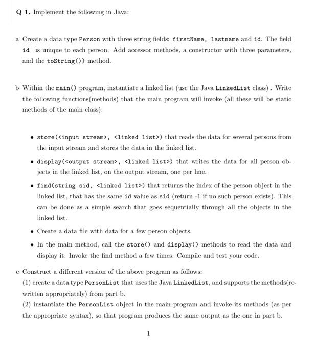  Please note: For part (b) your program has two java files: