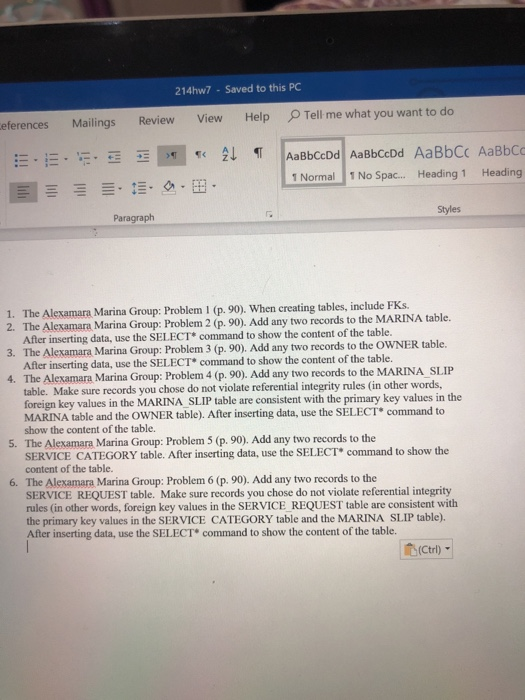 table using INSERT 4. Add the slip information in Figure 1-10 to