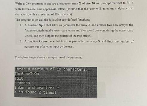  Write a CH+ program to declare a character array x of