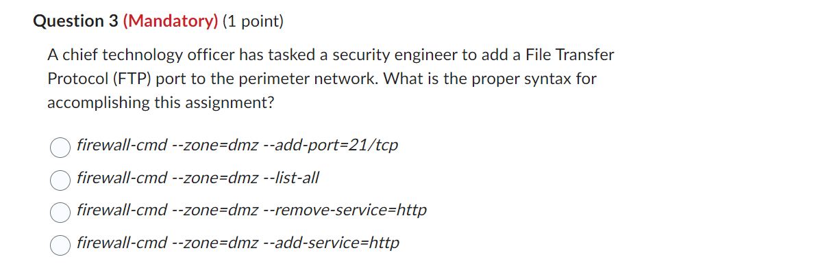 administrator would like to add the HTTP service to the perimeter network.