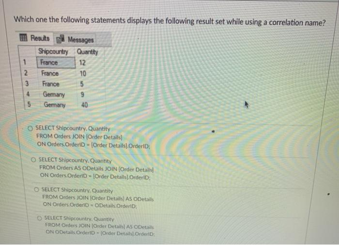 of the following statements is using an implicit join, and will the