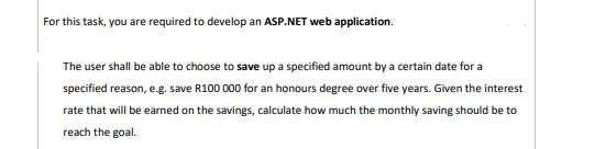 Please answer ASAP. interest rate can be 5% For this task, you