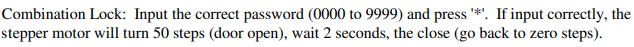 The language needs to be in C Combination Lock: Input the correct