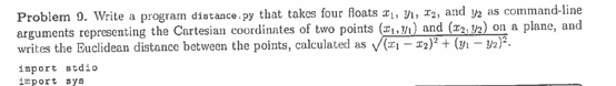 oats r, n, 2, and y as command-line Problem 9. Write