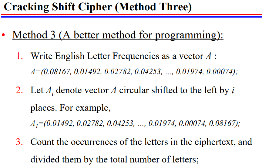 Cracking a Shift Cipher in C code using the provided Method Write
