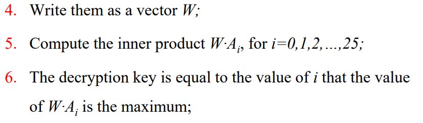 a C program for cracking a shift cipher using Method three in