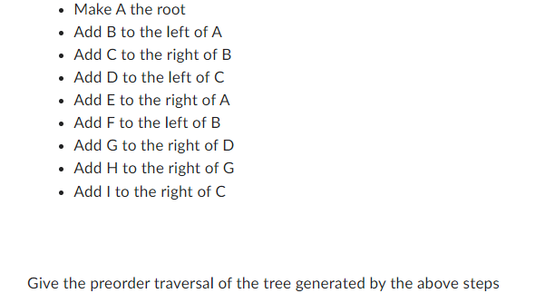  - Make A the root - Add B to the left