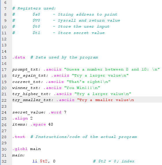 template ( ca.asm ) provided in the ca folder. # Data for