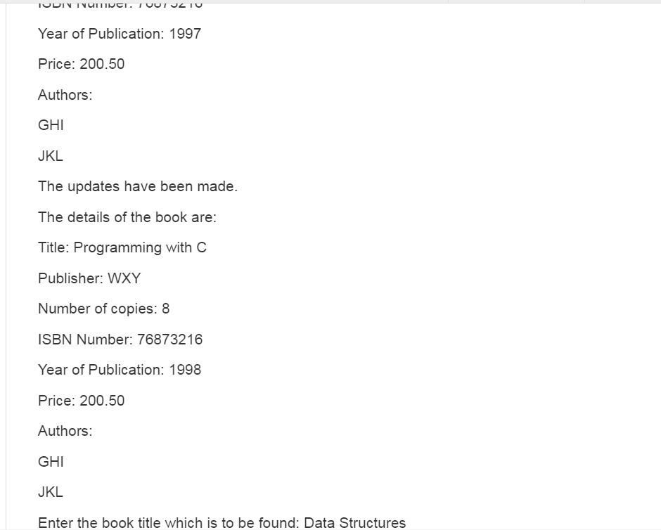 a. Some of the characteristics of a book are the title, author(s),