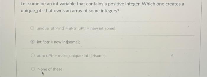 the following expression? *ptr++ "ptr++) None of these "*ptr) ("ptr)++ Let some
