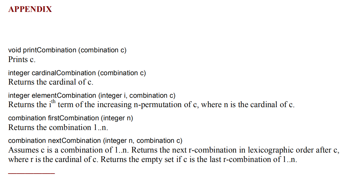 procedure permutation nextPermutation 2 (permutation p) which returns the next n-permutation in