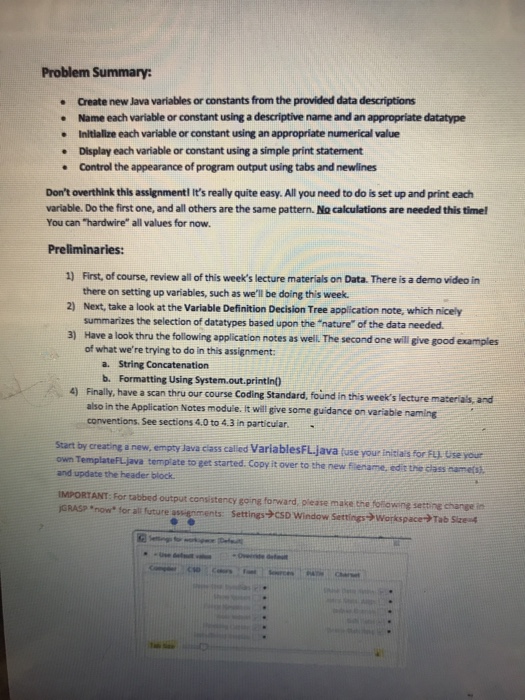  I need help writing this program. Problem Summary: Create new Java