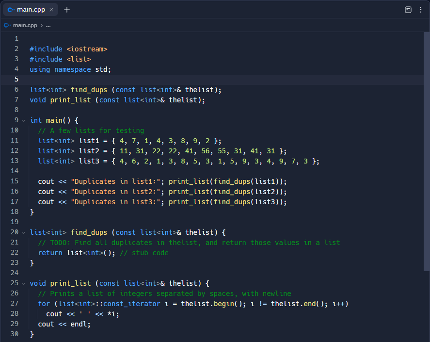 of int's as a parameter and returns a list of values that