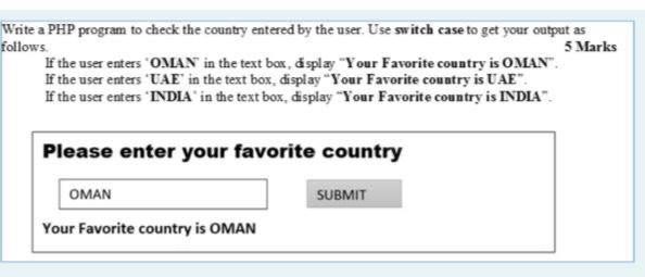  Write a PHP program to check the country entered by the