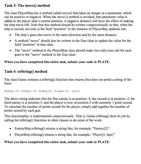 Gun has a "position", "power" and "points", all integers. Each gun also