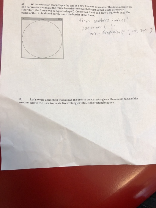  Write program/code in python a) Write a function that accepts the