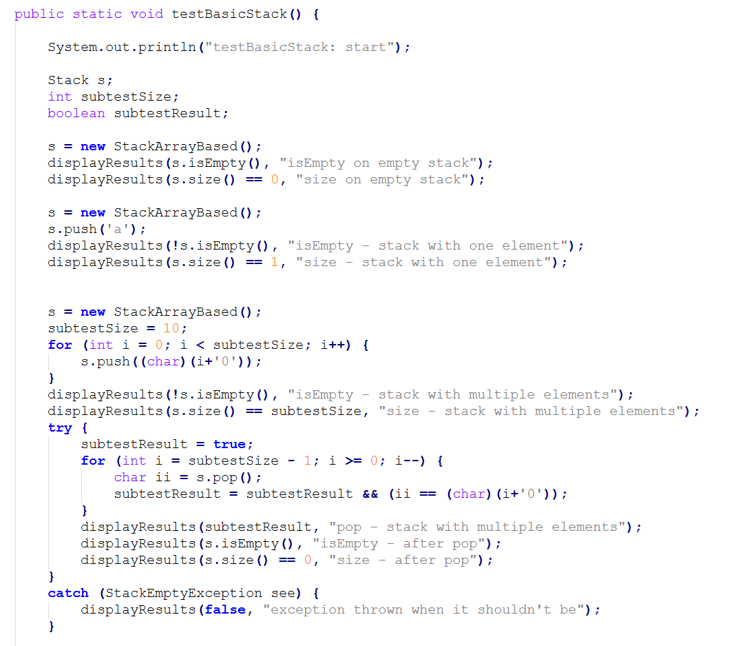  4. Look at the calls to the Stack methods in the