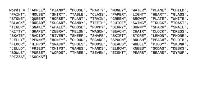 the word the user needs to guess. At the beginning, display the