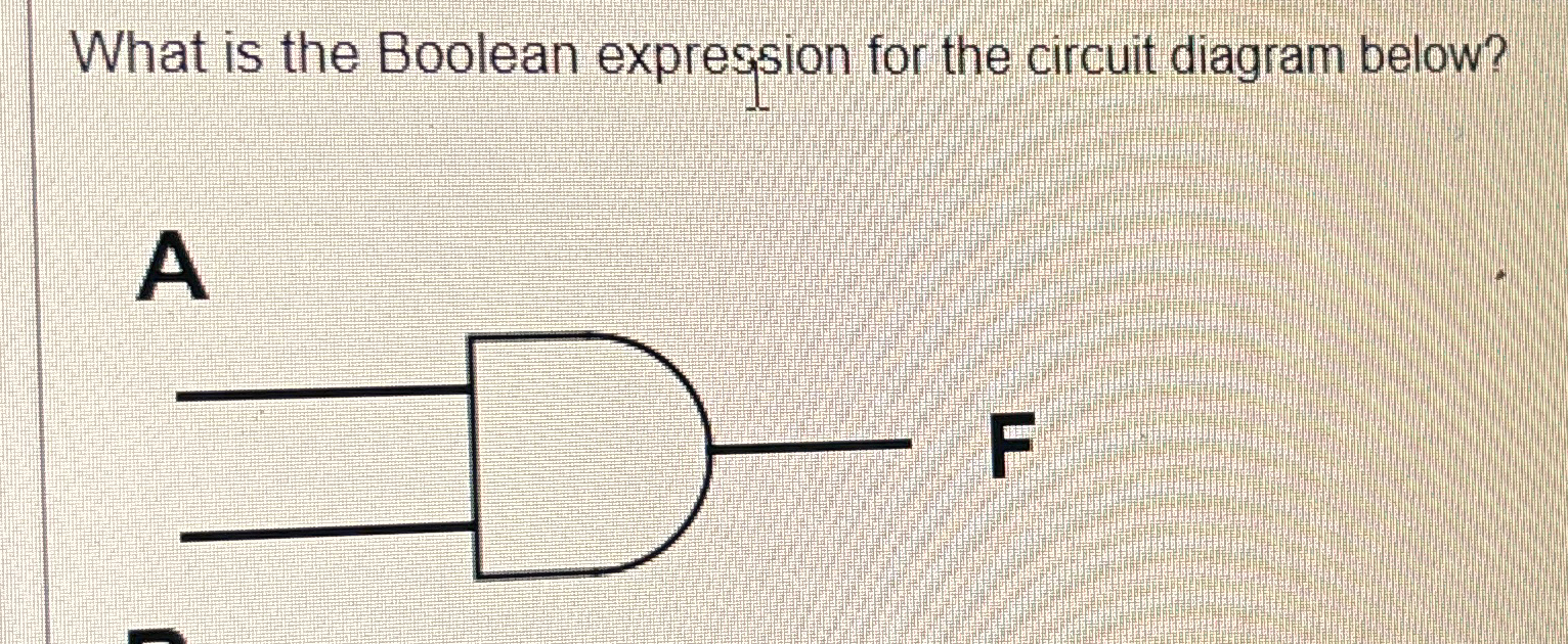  What is the Boolean expression for the circuit diagram below? A