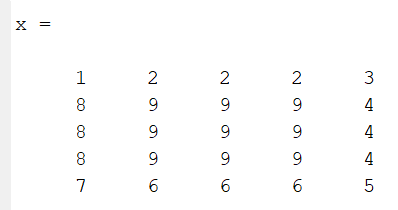 Create a Matlab code to build the following matrix using a for