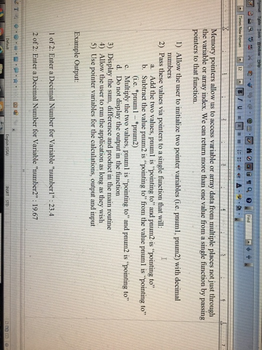  12 Memory pointers allow us to access variable or array data