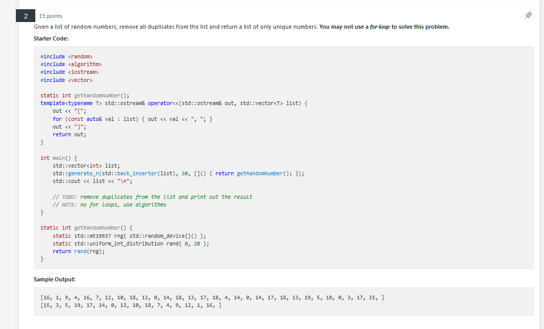 Please use code provided and follow instructions. Thank you! Starter Code: Sample