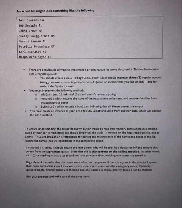 in a hospital emergency room INSTRUCTIONS For this assignment you are to