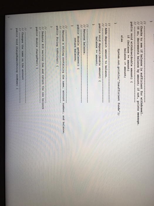 Class: You will be modifying the Account class designed in the lab