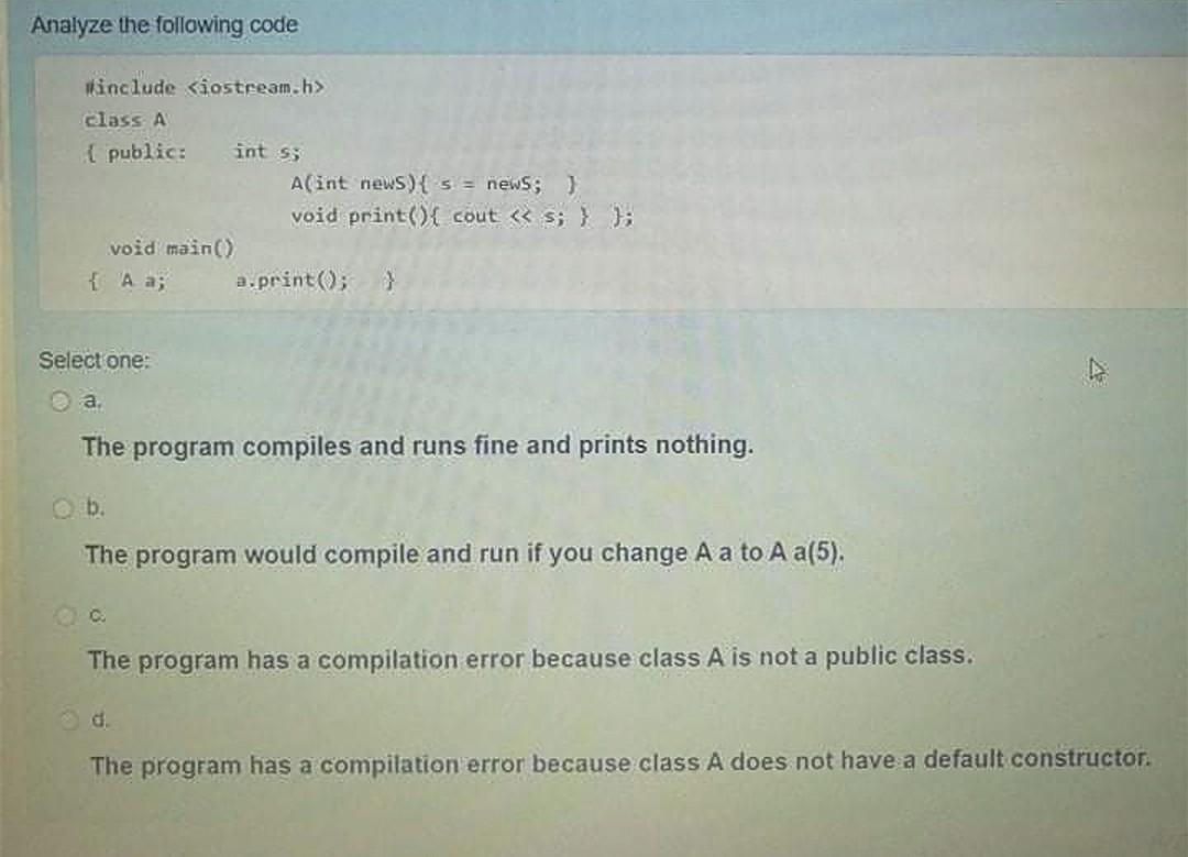 ADT Select one: O a. Put the new element in the list.