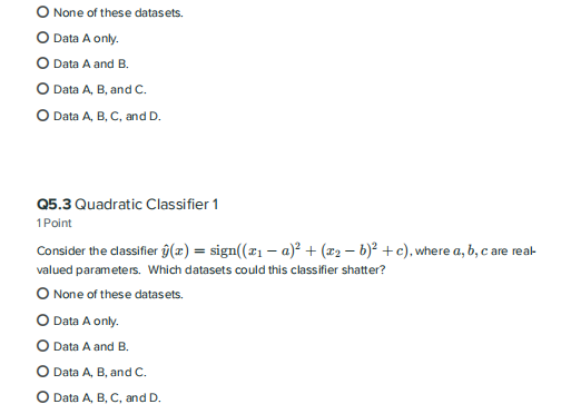 Point Consider the classifier y(t) = sign(wI2 + b), where w, b