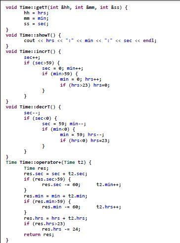overloaded '+'operator adds a Time class object to an int. The integer