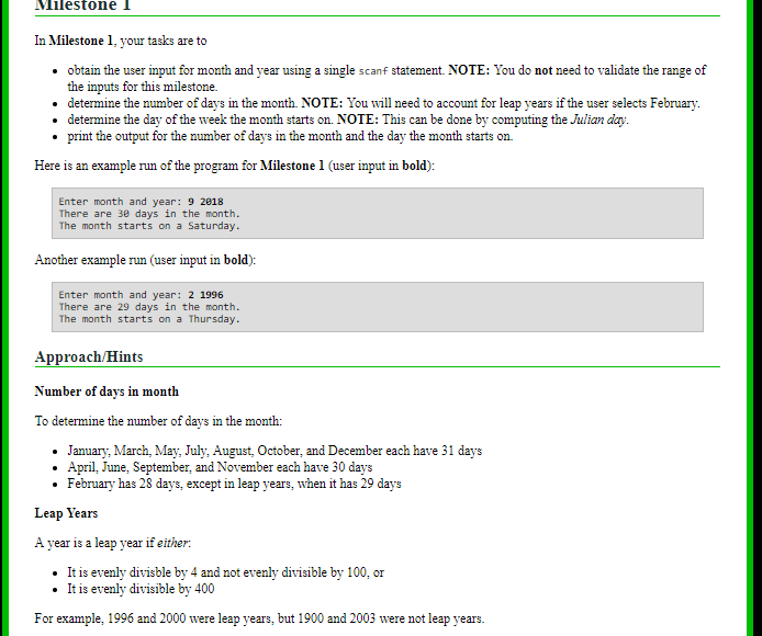 I need help programing this in C. In Milestone 1, your tasks