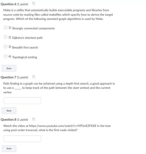  Question 6 (1 point) Make is a utility that automatically builds