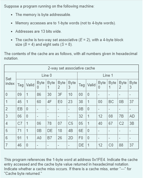 Suppose a program running on the following machine .The memory is