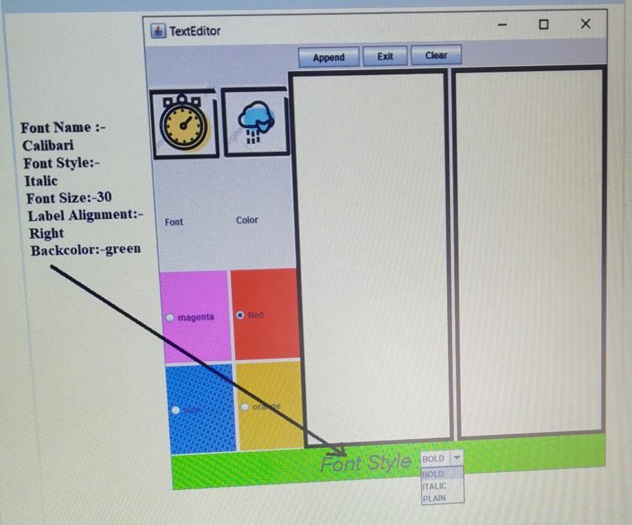 design Gurand follow the given instructions. The size of GUI 650 *