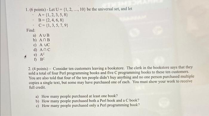 any help with this assignment would be amazing! 1. ( 6 points)