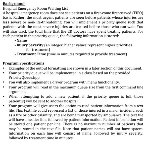 C++ Priority Queue Problem: (Do not use pre-set library methods to create